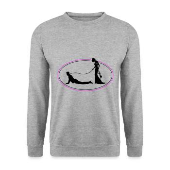 Hochzeit Brautpaar Leine - Unisex Pullover - Weißgrau meliert - Vorne - Alina (178cm) & Michal (187cm)