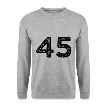 Justaucorps à 45 chiffres - Sweat-shirt Unisexe - gris chiné - Devant - Alina (178cm) & Michal (187cm)