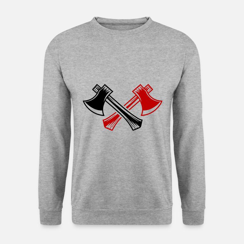 Axt Icon - Unisex Pullover - Weißgrau meliert