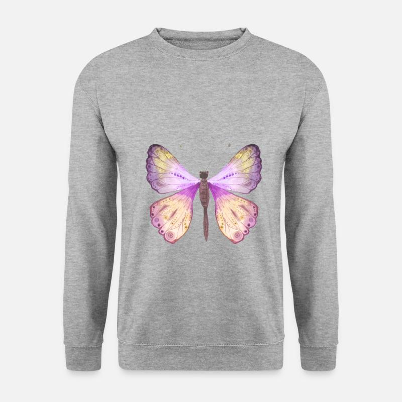 Schmetterling Frühling - Unisex Pullover - Weißgrau meliert