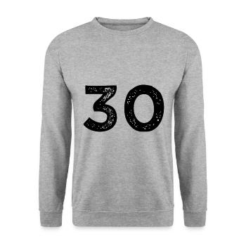 Maillot à 30 chiffres - Sweat-shirt Unisexe - gris chiné - Devant - Alina (178cm) & Michal (187cm)