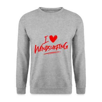 I love windsurfing - Unisex Sweatshirt - salt & pepper - Front - Alina (178cm) & Michal (187cm)