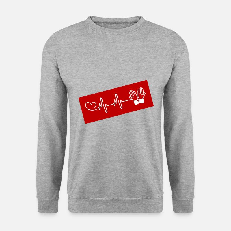Glaube Puls Herz Liebe - Unisex Pullover - Weißgrau meliert