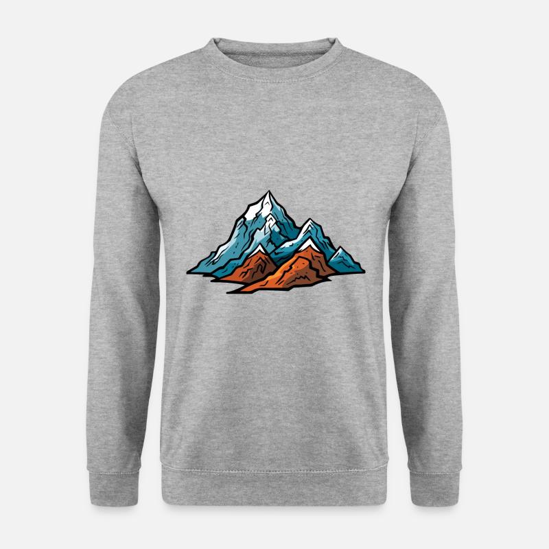 Berge Symbol Natur - Unisex Pullover - Weißgrau meliert