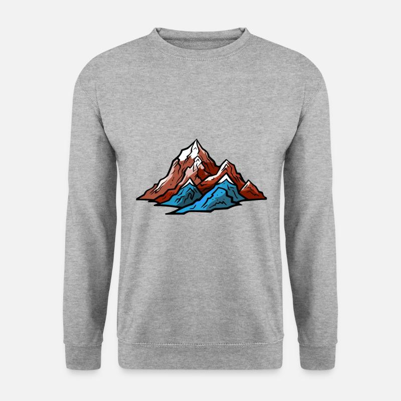 Berge Symbol Natur - Unisex Pullover - Weißgrau meliert