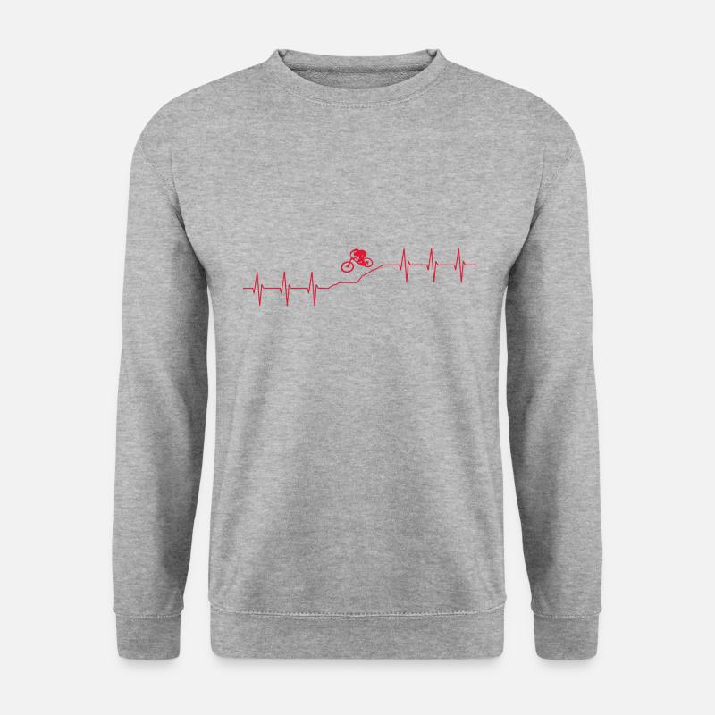 Downhill biken - Unisex Pullover - Weißgrau meliert