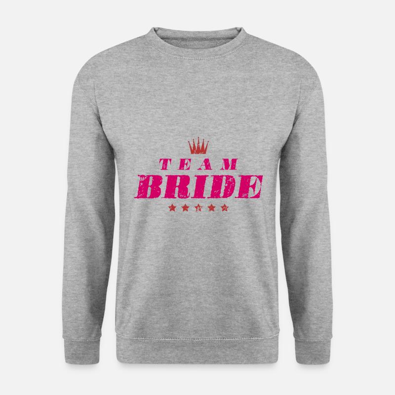 Team Bride Hochzeit Spruch - Unisex Pullover - Weißgrau meliert