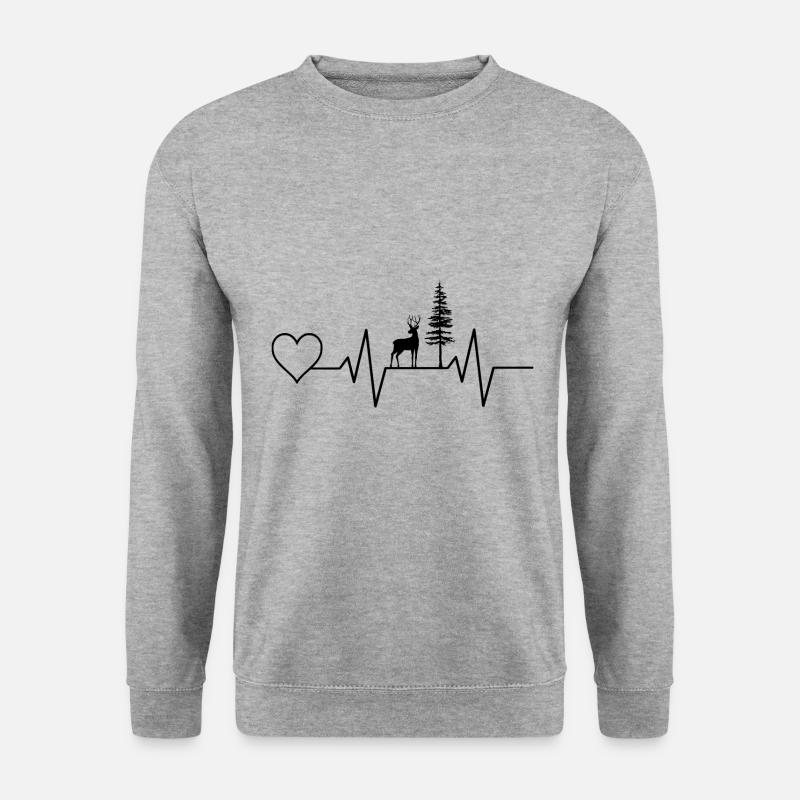Jagd Jäger Herzschlag - Unisex Pullover - Weißgrau meliert