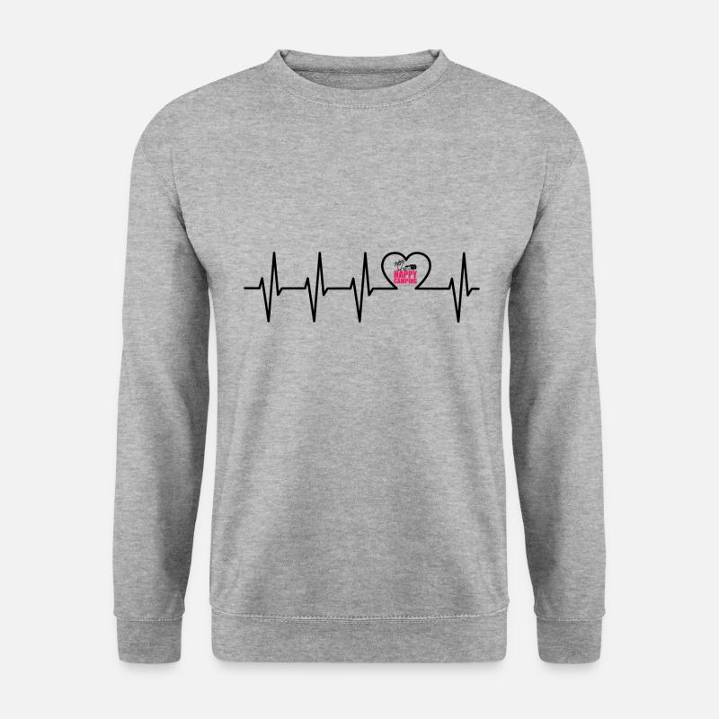 HC HEARTBEAT - Unisex Pullover - Weißgrau meliert