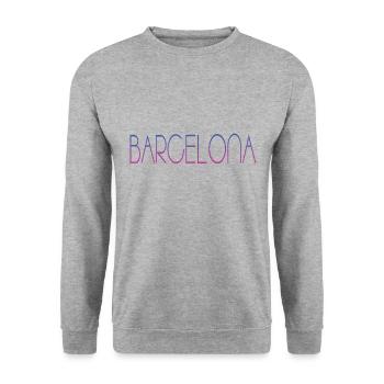 Barcelona - Unisex Pullover - Weißgrau meliert - Vorne - Alina (178cm) & Michal (187cm)