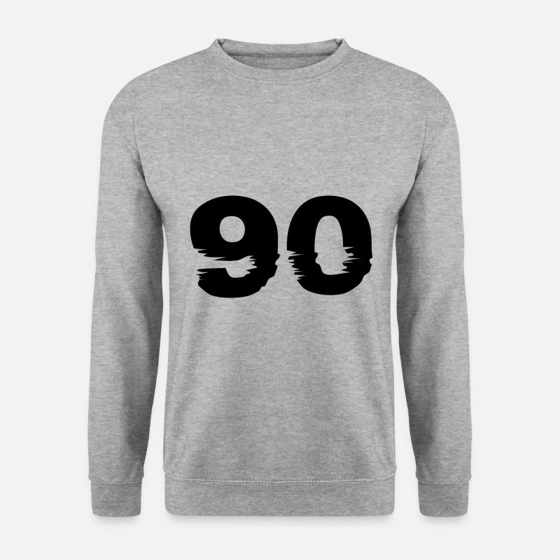 90 Zahl - Unisex Pullover - Weißgrau meliert