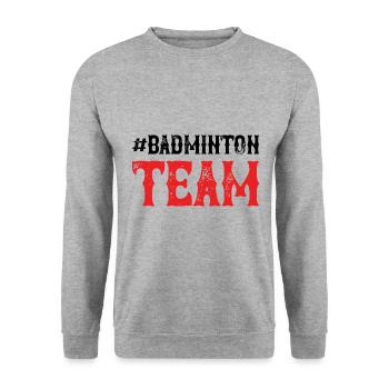 Badminton Team - Unisex Pullover - Weißgrau meliert - Vorne - Alina (178cm) & Michal (187cm)