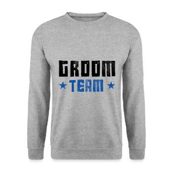 Groom Team - Unisex Pullover - Weißgrau meliert - Vorne - Alina (178cm) & Michal (187cm)
