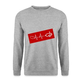 Taucherbrille puls herz - Unisex Pullover - Weißgrau meliert - Vorne - Alina (178cm) & Michal (187cm)
