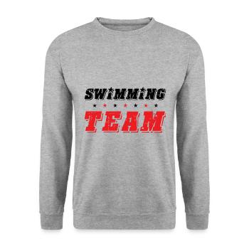 Swimming Team - Unisex Sweatshirt - salt & pepper - Front - Alina (178cm) & Michal (187cm)
