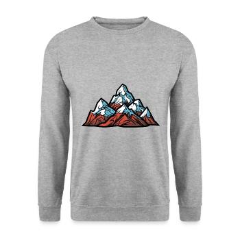 Mountains Alps Symbol - Unisex Sweatshirt - salt & pepper - Front - Alina (178cm) & Michal (187cm)