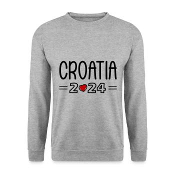 Croatie 2024 Coeur - Sweat-shirt Unisexe - gris chiné - Devant - Alina (178cm) & Michal (187cm)