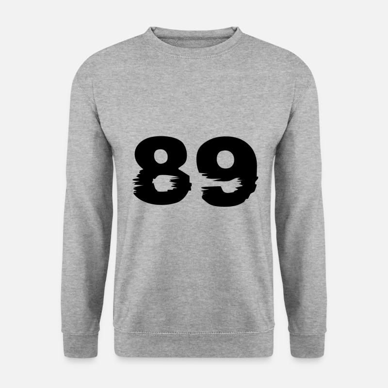 89 Zahl - Unisex Pullover - Weißgrau meliert