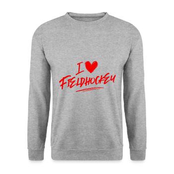 J’adore le hockey sur gazon - Sweat-shirt Unisexe - gris chiné - Devant - Alina (178cm) & Michal (187cm)