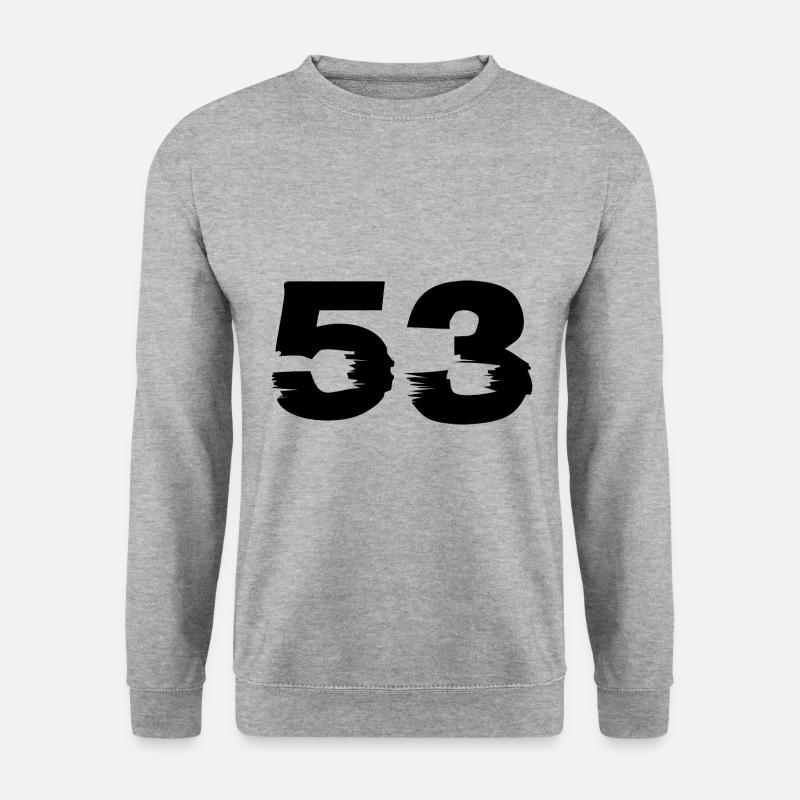 53 Zahl - Unisex Pullover - Weißgrau meliert