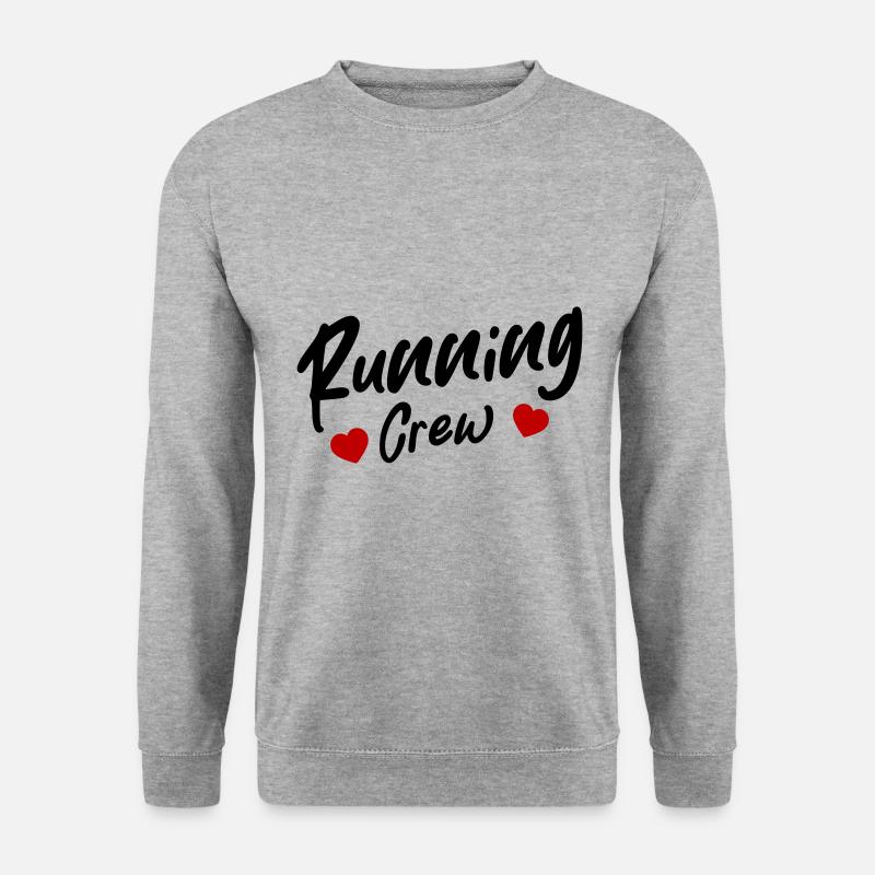 Running Crew Herz - Unisex Pullover - Weißgrau meliert