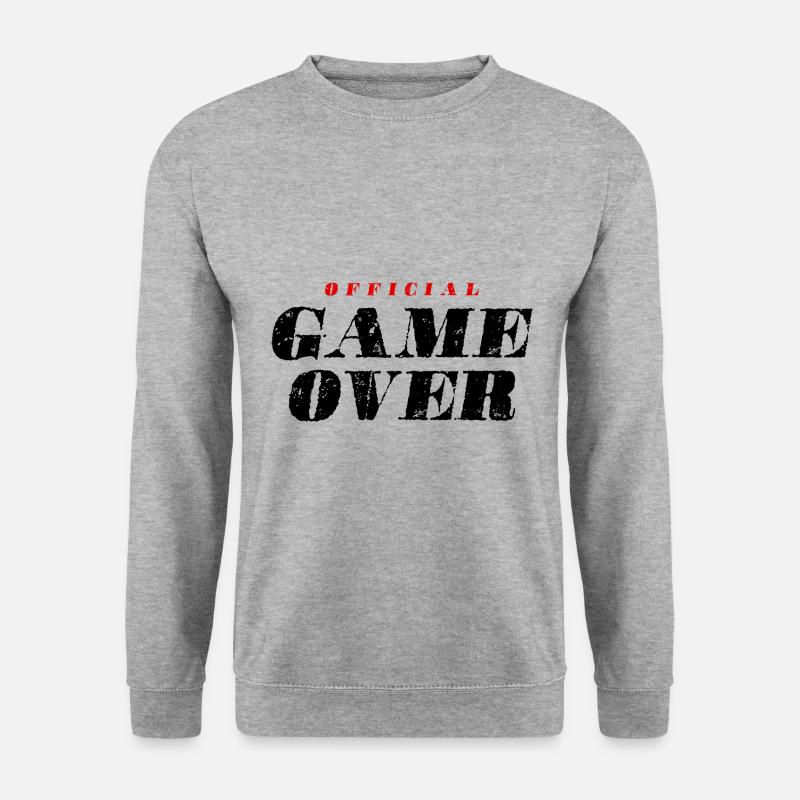 Game Over Spruch - Unisex Pullover - Weißgrau meliert
