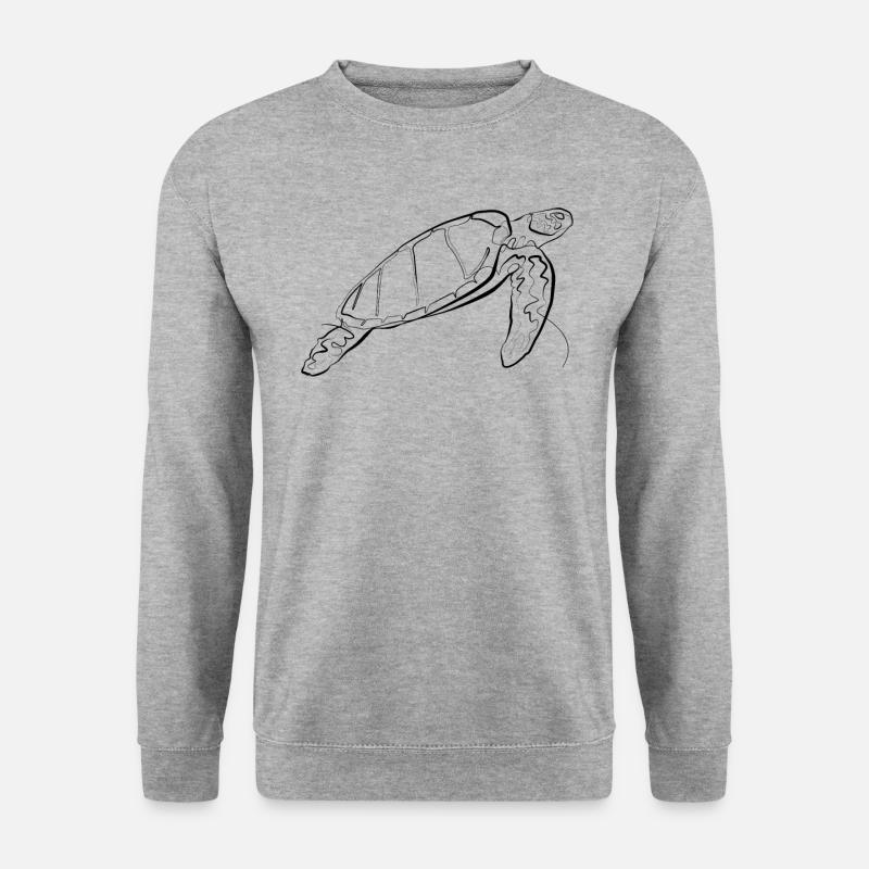 Turtle - one line drawing - Unisex Sweatshirt - salt & pepper