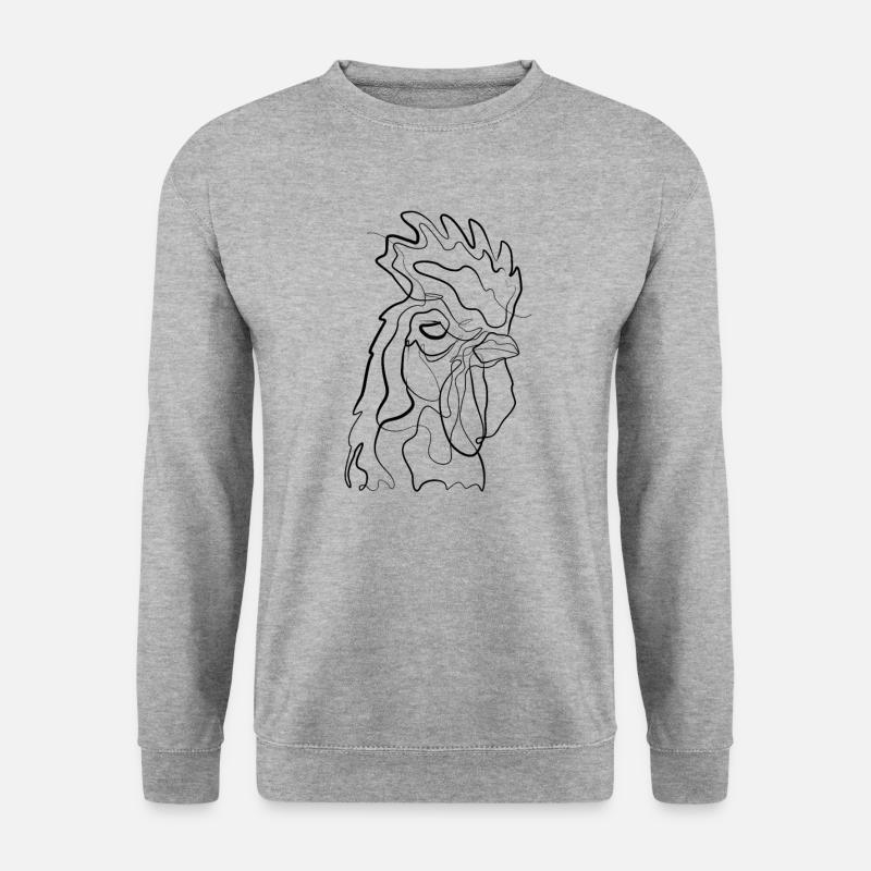 Hahn - one line drawing - Unisex Sweatshirt - salt & pepper