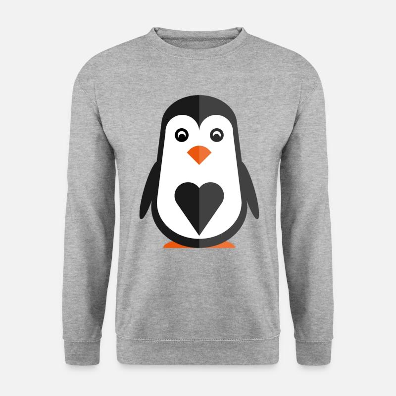 Pinguin - Unisex Pullover - Weißgrau meliert