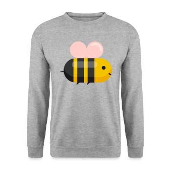 Bee - Unisex Sweatshirt - salt & pepper - Front - Alina (178cm) & Michal (187cm)
