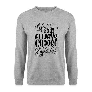 Life motto motivation - Unisex Sweatshirt - salt & pepper - Front - Alina (178cm) & Michal (187cm)