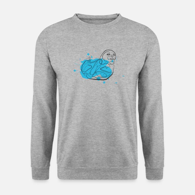 Baby Robbe - Unisex Pullover - Weißgrau meliert
