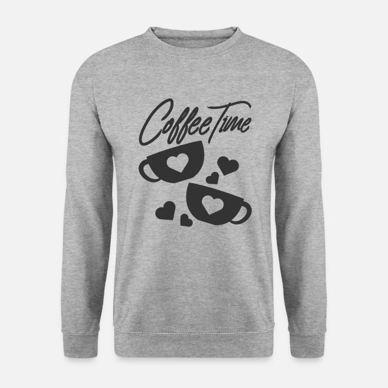 Kaffee - Unisex Pullover - Weißgrau meliert