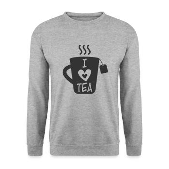 Tee - Unisex Pullover - Weißgrau meliert - Vorne - Alina (178cm) & Michal (187cm)
