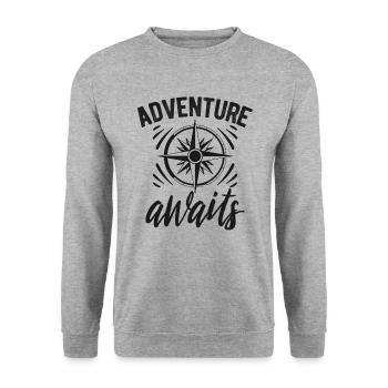 to travel - Unisex Sweatshirt - salt & pepper - Front - Alina (178cm) & Michal (187cm)
