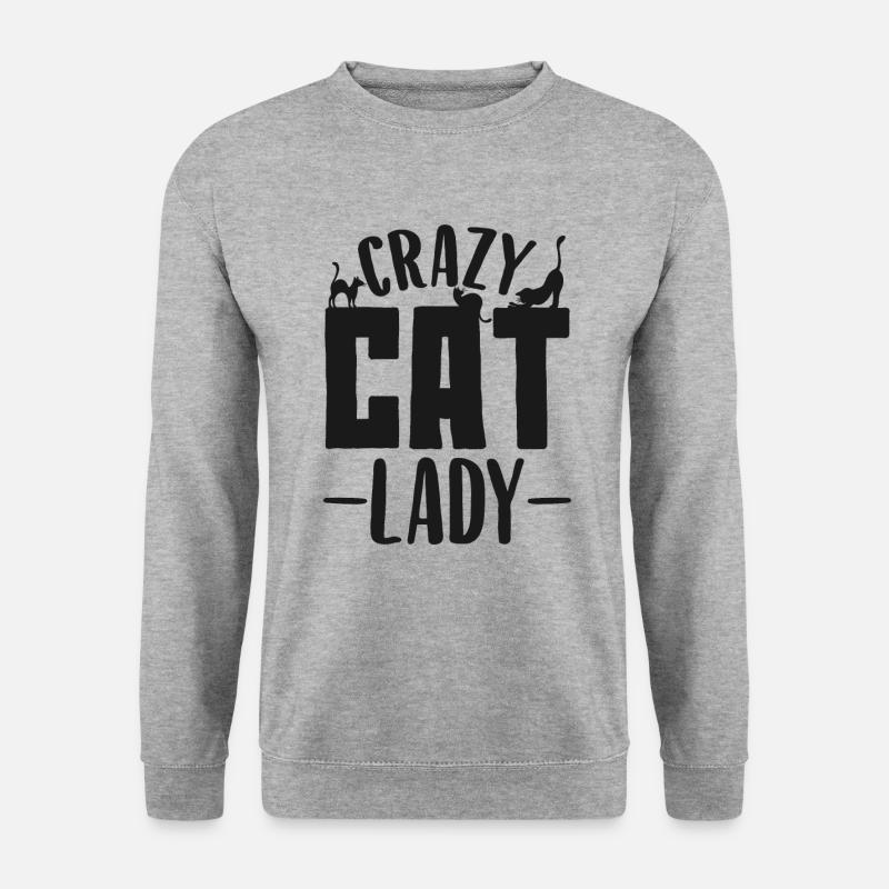 Katzendame - Unisex Pullover - Weißgrau meliert
