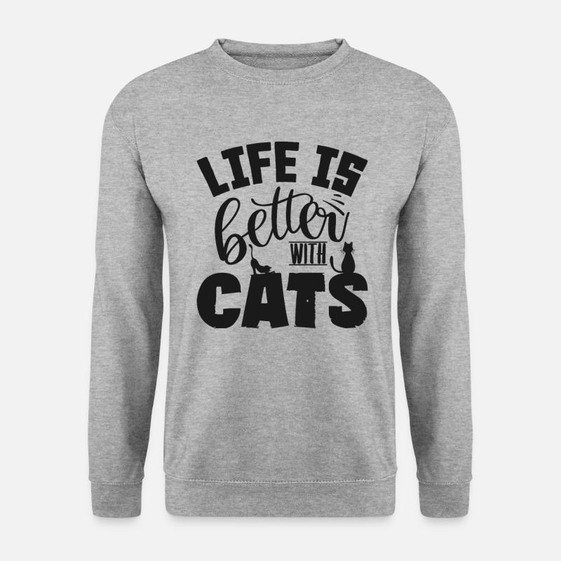 cat - Unisex Sweatshirt - salt & pepper