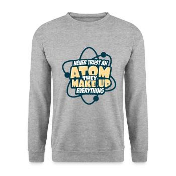 Student nerd - Unisex sweater - hvidgrå meleret - Foran - Alina (178cm) & Michal (187cm)