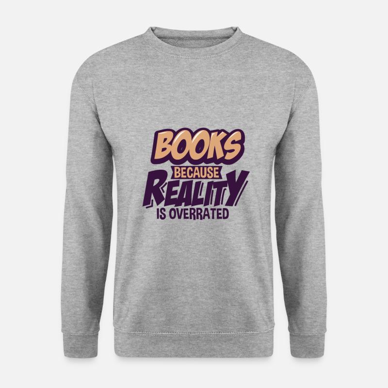 Bücher - Unisex Pullover - Weißgrau meliert