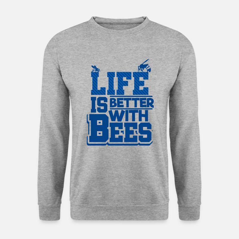 Bienen - Unisex Pullover - Weißgrau meliert