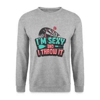 Fléchettes fléchettes - Sweat-shirt Unisexe - gris chiné - Devant - Alina (178cm) & Michal (187cm)