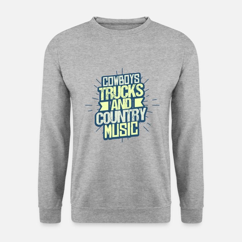 Country Musik Trucker - Unisex Pullover - Weißgrau meliert