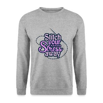 Nähen - Unisex Pullover - Weißgrau meliert - Vorne - Alina (178cm) & Michal (187cm)