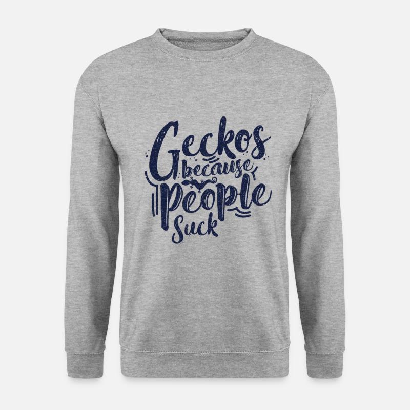 Gecko - Unisex Pullover - Weißgrau meliert