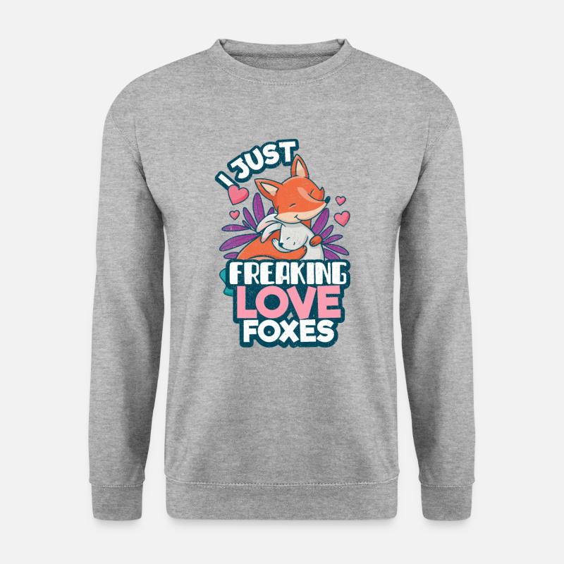 Fuchs - Unisex Pullover - Weißgrau meliert