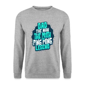 Papa de tennis de table - Sweat-shirt Unisexe - gris chiné - Devant - Alina (178cm) & Michal (187cm)