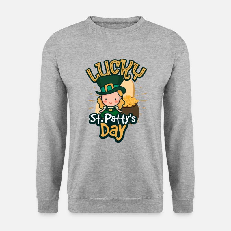 St. Patricks Day - Unisex Pullover - Weißgrau meliert