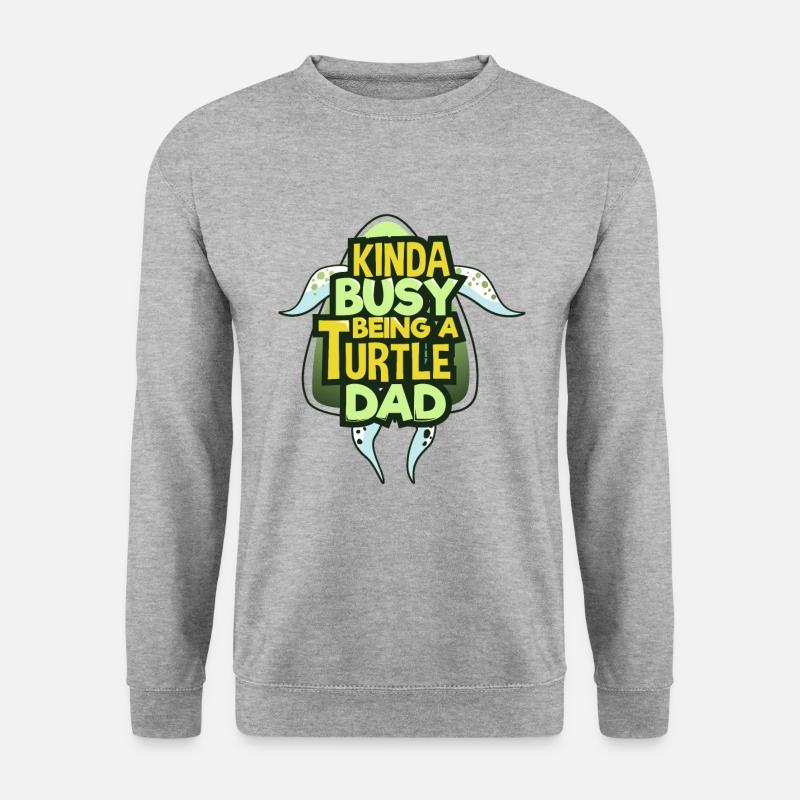 Schildkröten Papa - Unisex Pullover - Weißgrau meliert