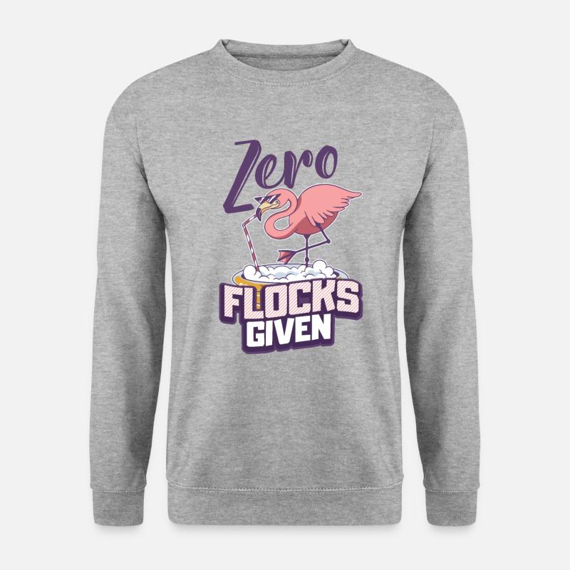 Flamingo - Unisex Pullover - Weißgrau meliert