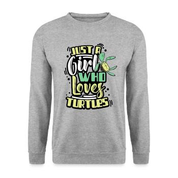 Turtle girl - Unisex Sweatshirt - salt & pepper - Front - Alina (178cm) & Michal (187cm)